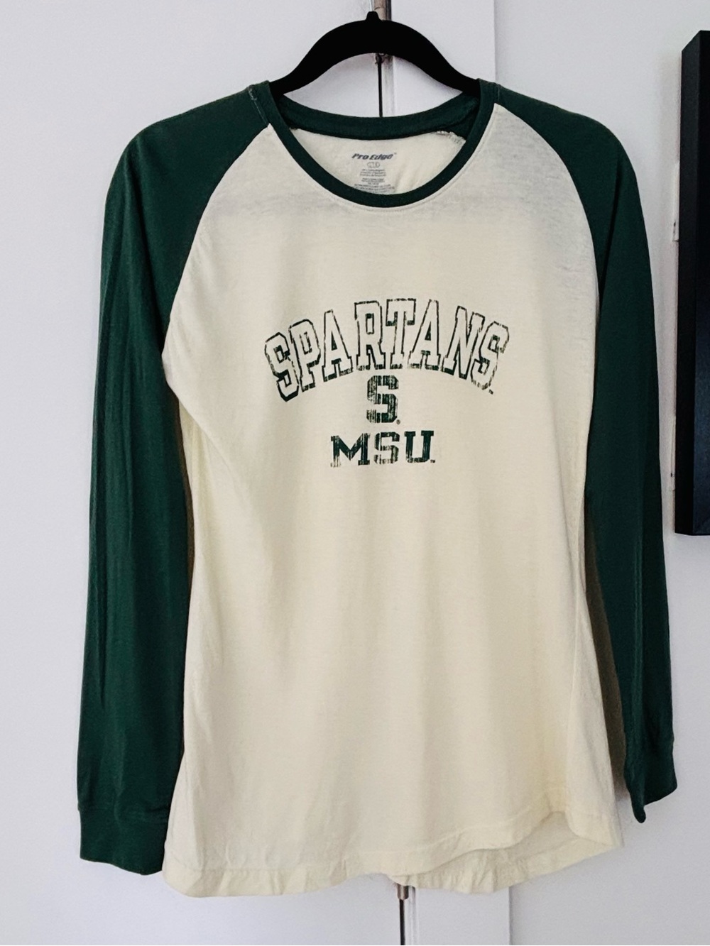 vintage Michigan State University (MSU) Spartans raglan-style long-sleeve shirt